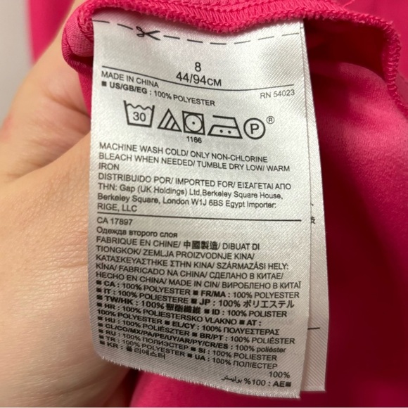 NWT Banana Republic Hot Pink Drop Waist Short Sleeve Dress Womens Size 8 - Picture 8 of 8